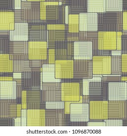 A chess transparent grid consisting of strips covers a seamless camouflage pattern of squares.