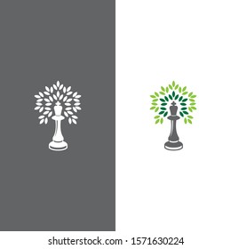 chess tree logo design nature green strategy
