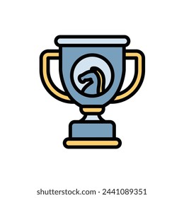 Ilustración vectorial del icono del trofeo de ajedrez
