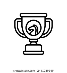 Chess Trophy Outline Icon Vector Illustration