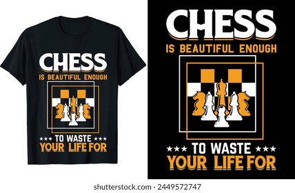 Chess T-Shirt Design, Gaming T shirt Design, Gaming Design with chess board Design