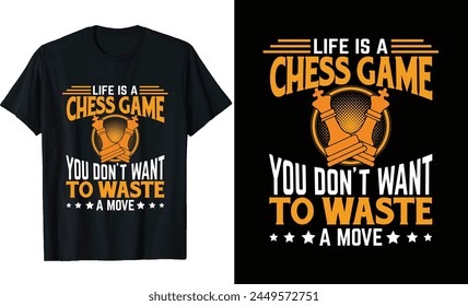 Chess T-Shirt Design, Gaming T shirt Design, Gaming Design with chess board Design