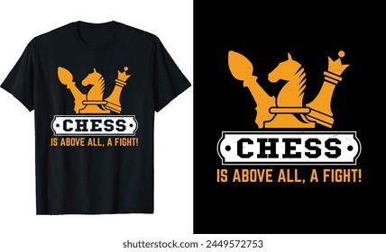 Chess T-Shirt Design, Gaming T shirt Design, Gaming Design with chess board Design