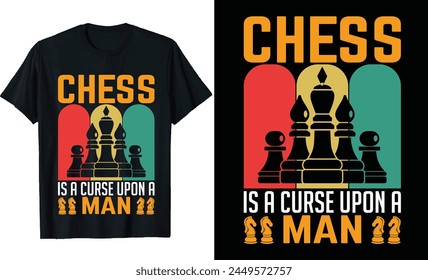 Chess T-Shirt Design, Gaming T shirt Design, Gaming Design with chess board Design