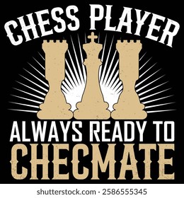 Chess T-Shirt Design, Gaming T shirt Design, Gaming Design with chess board Design