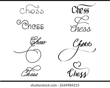 Chess Typography Logo - Classic Calligraphy Crest