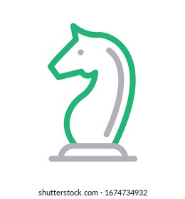 chess vector color line icon 