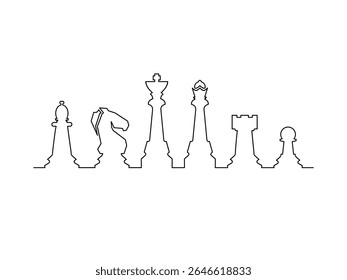 chess vector design with line style on white background