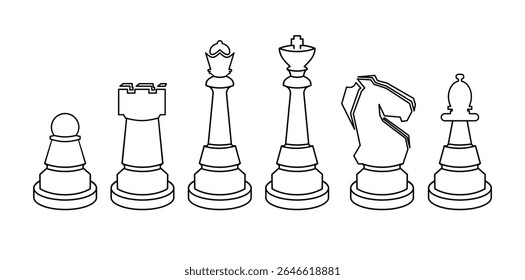 chess vector design with line style on white background