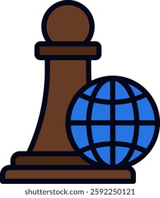 Chess Vector Design for Strategy and Planning. Business strategy symbol, leadership illustration, competitive thinking concept