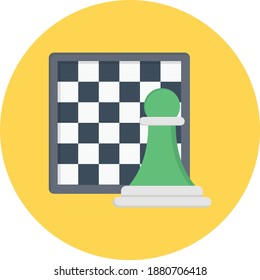 chess vector flat colour icon