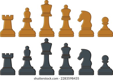 Chess vector flat white and black svg