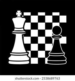 Chess vector icon black and white background