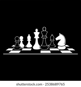 Chess vector icon black and white background