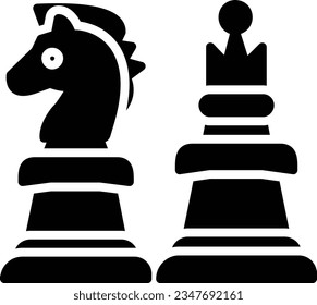 Estilo de glifo del icono del vector de ajedrez