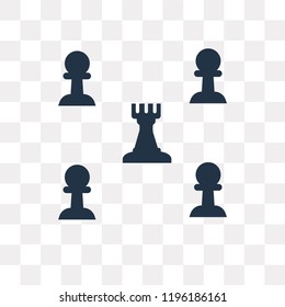 Chess vector icon isolated on transparent background, Chess transparency concept can be used web and mobile