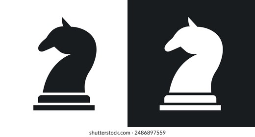 Chess vector icon set in solid black and white color