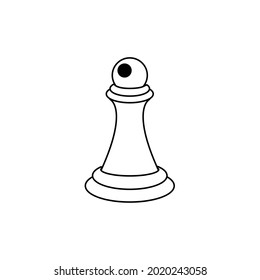 Chess. Vector illustration of a chess pawn. Kings, queens, rooks, ministers, horses and pawns. Isolated on a blank background, editable and changeable.