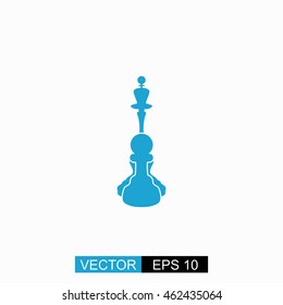 Chess vector. Isolated blue icon on white background.