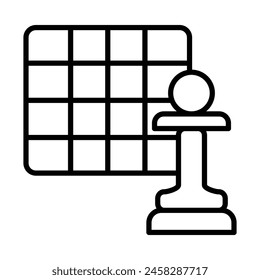 Chess Vector Line Icon Design