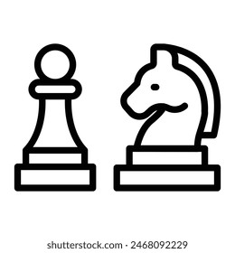 Chess Vector Line Icon Design