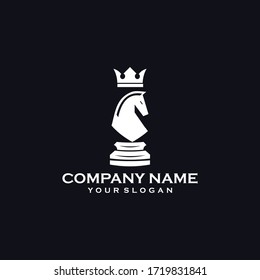 chess vector logo design. horse art