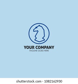 Chess vector monogram design logo template
