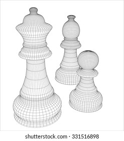 Chess in the vector. The outline of chess.