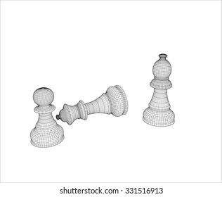 Chess in the vector. The outline of chess.