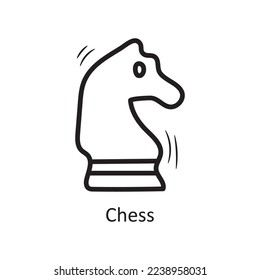 Chess vector outline Icon Design illustration. Entertainment Symbol on White background EPS 10 File
