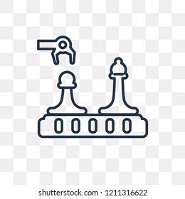 Chess vector outline icon isolated on transparent background, high quality linear Chess transparency concept can be used web and mobile