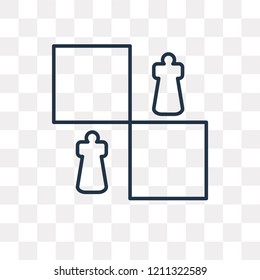 Chess vector outline icon isolated on transparent background, high quality linear Chess transparency concept can be used web and mobile