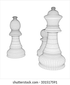 Chess in the vector. The outline of chess. Chess pieces for chess school or chess club.