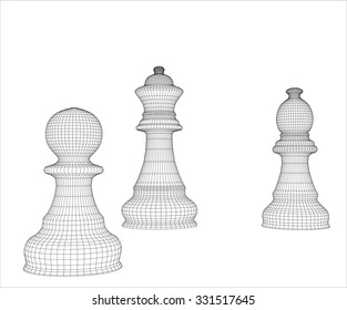 Chess in the vector. The outline of chess. Chess pieces for chess school or chess club.