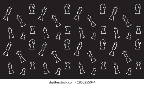 Chess vector pattern, isolated on black, EPS 10.