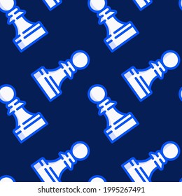 Chess vector seamless pattern. Pawn figure. Simple bright illustration with repeating elements for textile or print. 