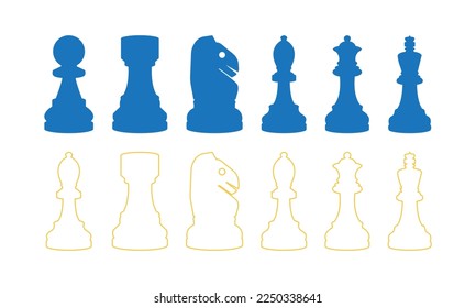 Chess vector set. Modern vector icon design template