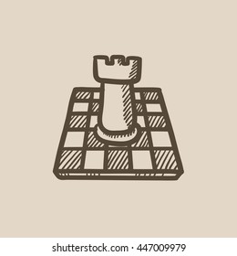 Chess vector sketch icon isolated on background. Hand drawn Chess icon. Chess sketch icon for infographic, website or app.