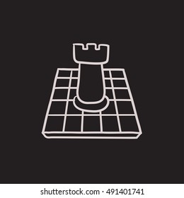 Chess vector sketch icon isolated on background. Hand drawn Chess icon. Chess sketch icon for infographic, website or app.