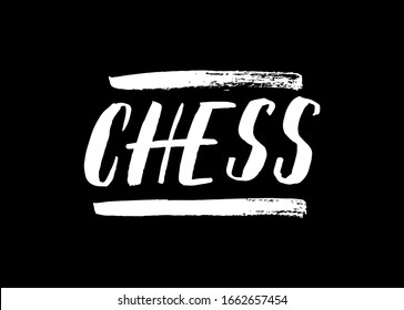 Chess vector text, hand drawn lettering