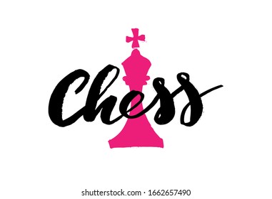 Chess vector text, hand drawn lettering