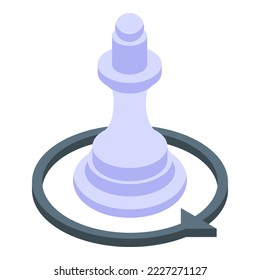 Icono de tour virtual de ajedrez vector isométrico. Pantalla en línea. Arte real