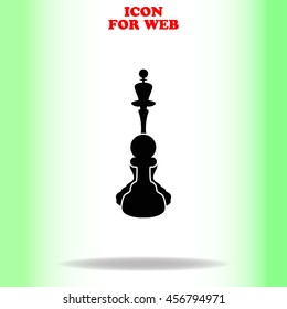Chess web icon. Black illustration on white background