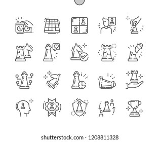 Chess Well-crafted Pixel Perfect Vector Thin Line Icons 30 2x Grid for Web Graphics and Apps. Simple Minimal Pictogram