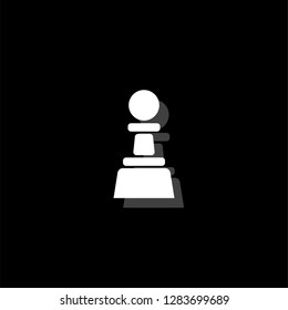 Chess. White flat simple icon with shadow