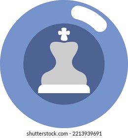 Chess white king, illustration, vector on white background.