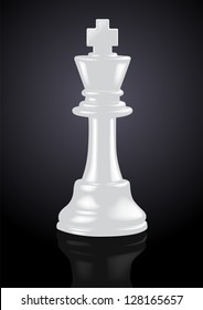 Chess White King - Vector Illustration