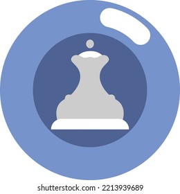 Chess white queen, illustration, vector on white background.