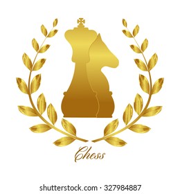 Chess. The winner of the chess. Laurel wreath gold. Professional chess. Game of chess