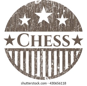 Chess wood emblem. Vintage.